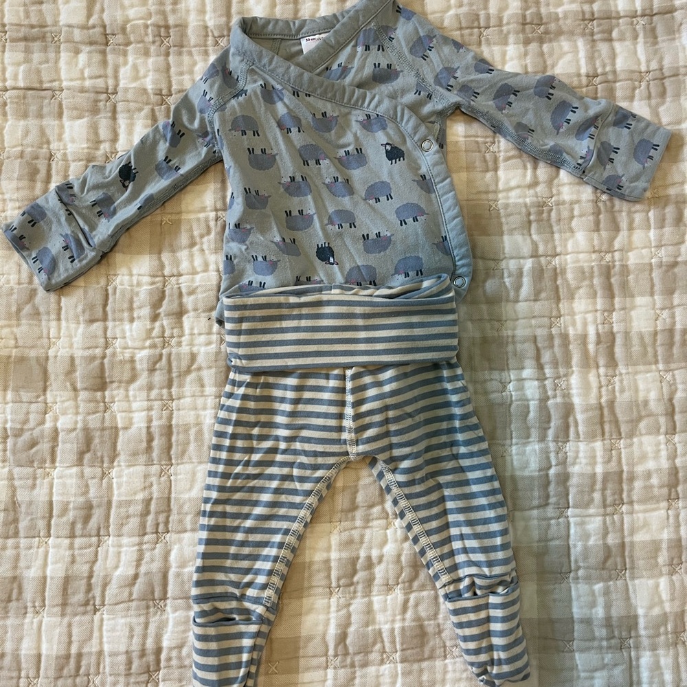 Hanna Andersson Light Gray Baby Outfit | 0-3 months